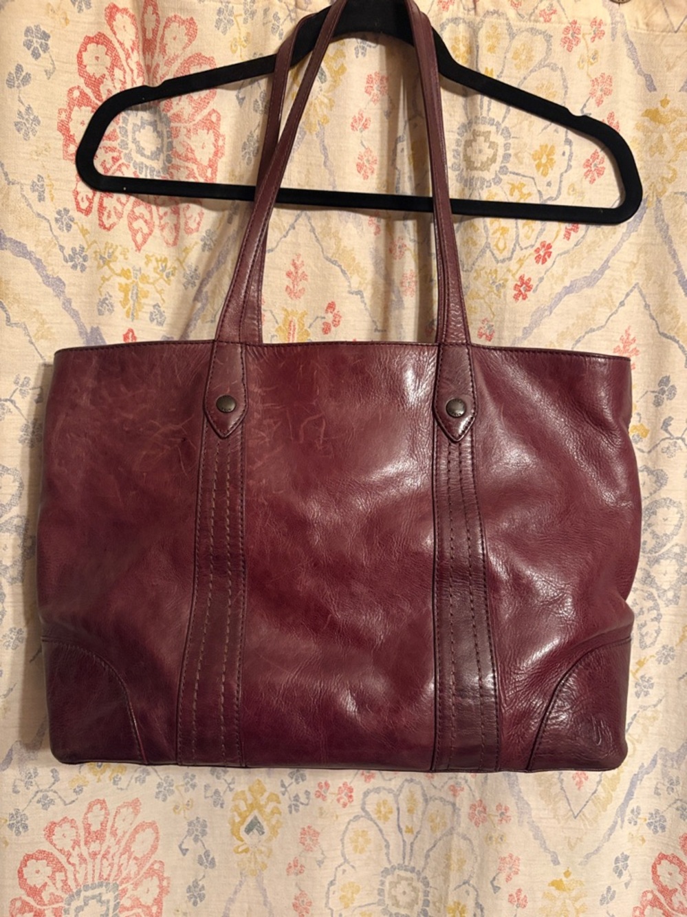 Frye Melissa Shopper Rich Burgundy Leather Tote